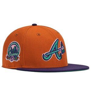 NEW ERA 59FIFTY CACTUS FRUIT ATLANTA BRAVES 40TH ANNIV PATCH FITTED HAT SZ 7 3/8